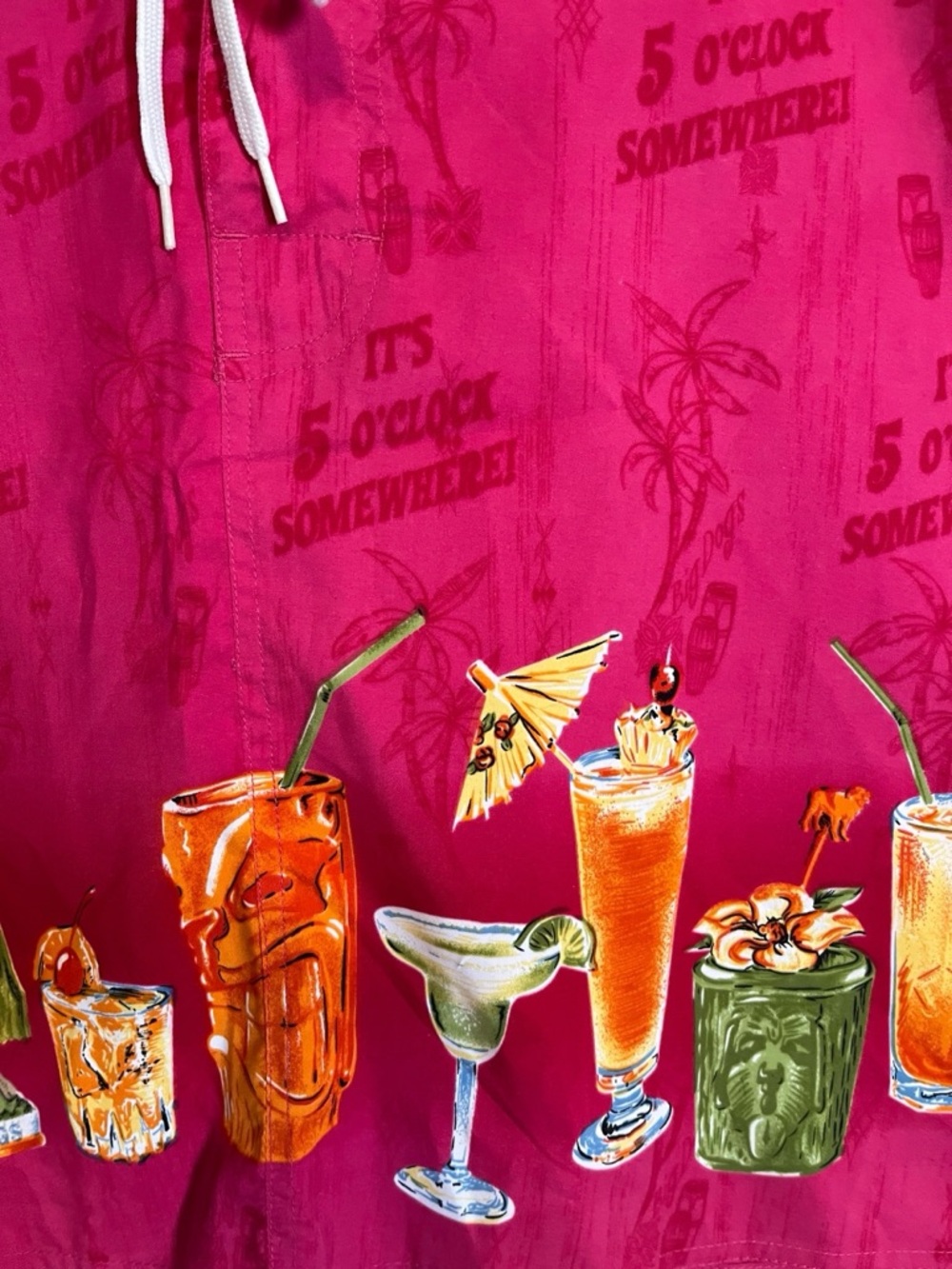 Big Dogs Tiki Cocktail Skirt XL Pink 5 O’Clock Somewhere Beachy Y2K - Picture 4 of 8